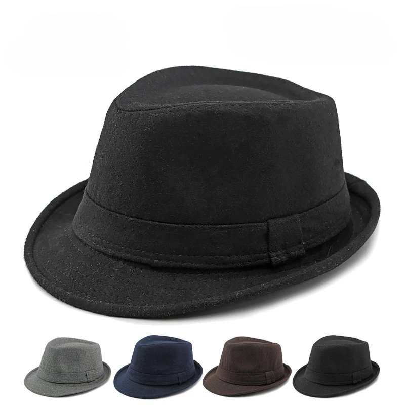 Autumn and Winter Franny Simple Hat Men and Women British Retro Jazz Hat Gentleman Woolen Fedoras