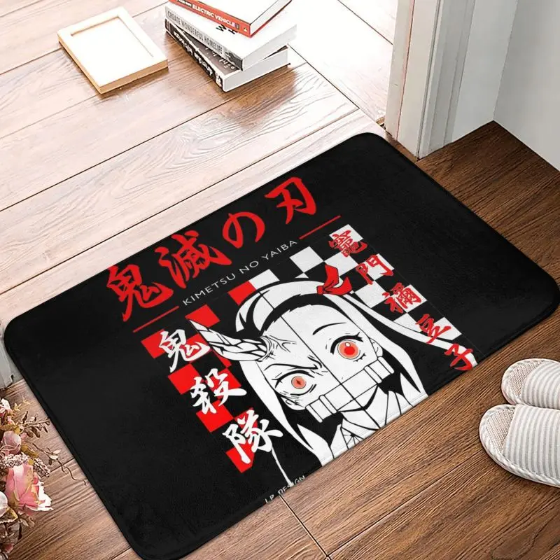 Manga Nezuko Kimetsu No Yaiba Front Floor Door Entrance Mat Indoor Demon Slayer Anime Bath Kitchen Doormat Garden Carpet Rug