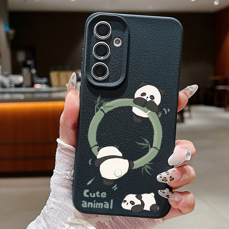 Climbing Baby Panda Phone Case For Samsung Galaxy A55 A54 A35 A25 A15 5G A16 A53 A52 A34 A14 S20 S21 FE S22 S23 S24 Ultra Cover