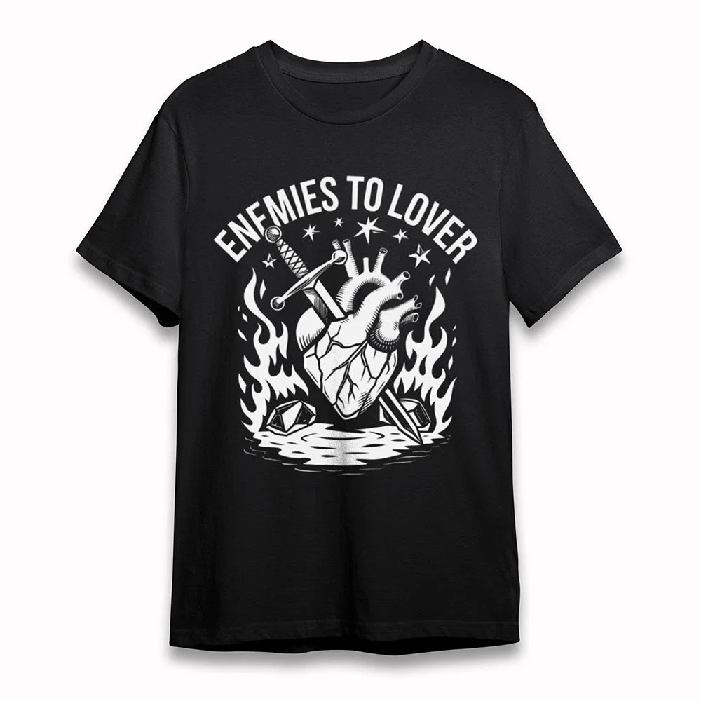 

Heart Sword Flames Graphic Printing Summer Luxury Brand Cotton Men's and Women's T-Shirts Short Sleeves Street Fashion Trend