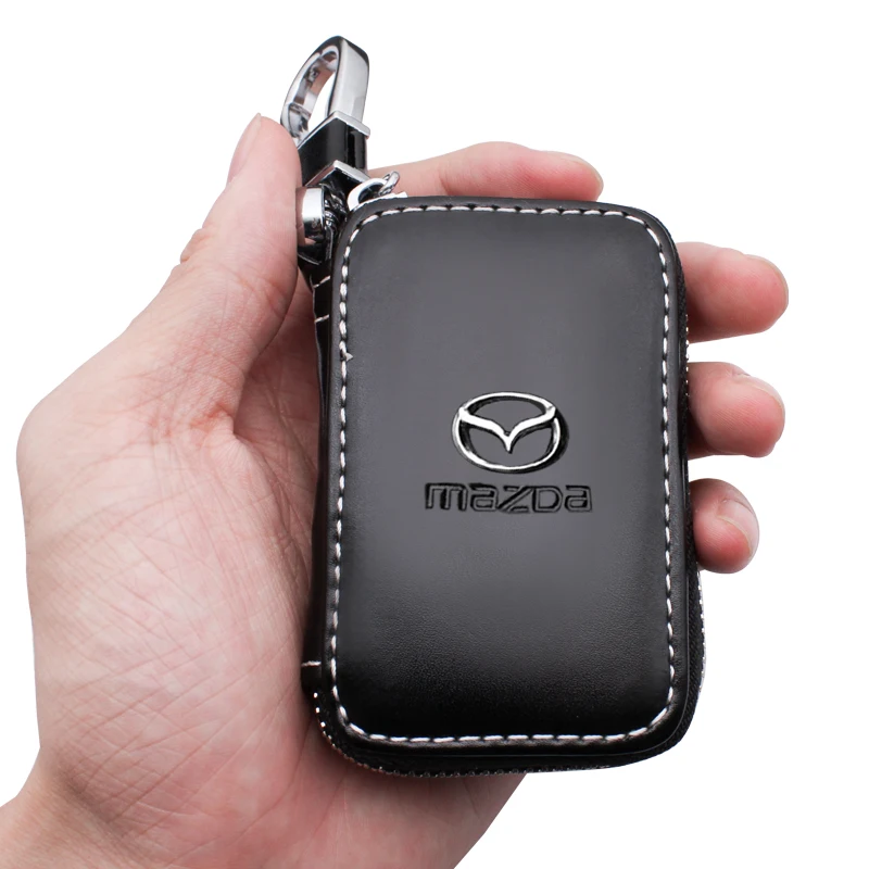 Cartera de cuero genuino para llave de coche, funda multifunción para Mazda 2, 3, 5, 6, piezas, Ms, M5, CX-4, CX6, M3, CX-5, MX3, accesorios, 1 M6