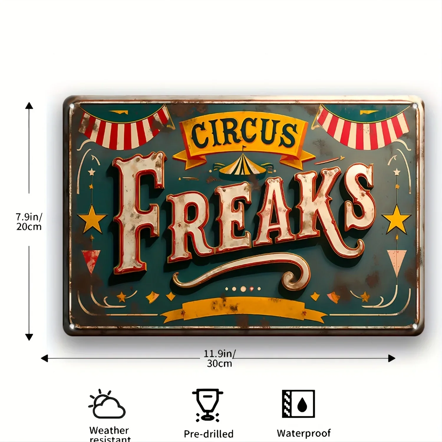 Vintage Circus Freak Iron Sign: Versatile Decorative Art for Your Street, Yard, Porch, Garage, Cafe, Bar, or Restaurant