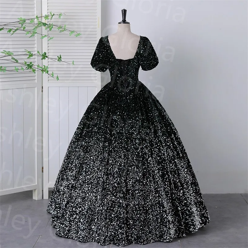 Pailletten Vestidos Shinny Quinceanera Jurken Elegante Feestjurk Echte Fotobaljurk Galjurk Homecoming Jurk Ashley Gloria