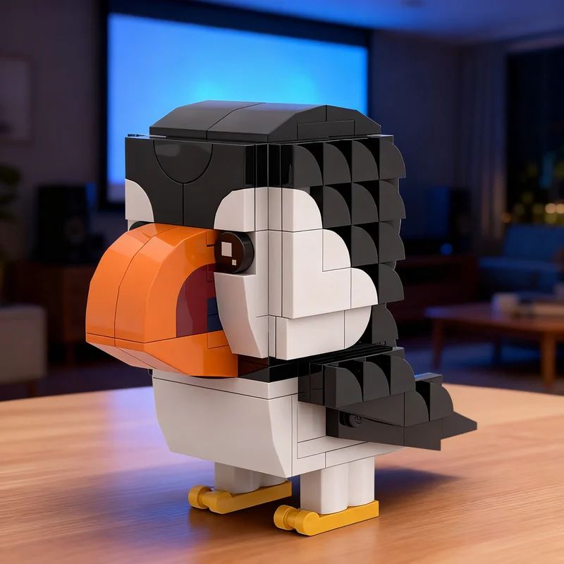 

164pcs MOC Puffin Brickheadz Model Building Blocks Creative DIY Gift Display Decor Assemble Premium Adult Kids Desk Home Toy