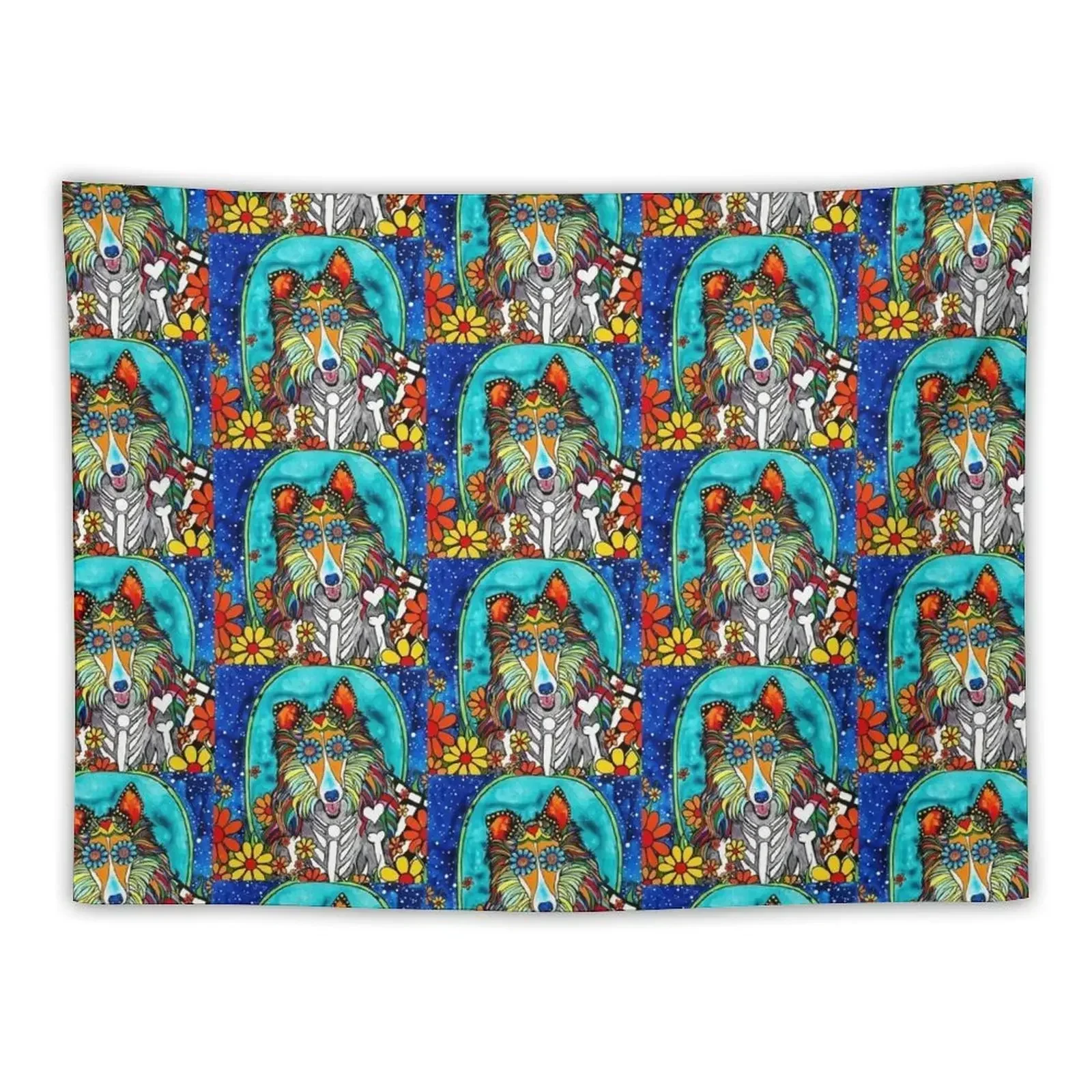 Collie I Tapestry Cute Room Decor Wallpaper Tapestry