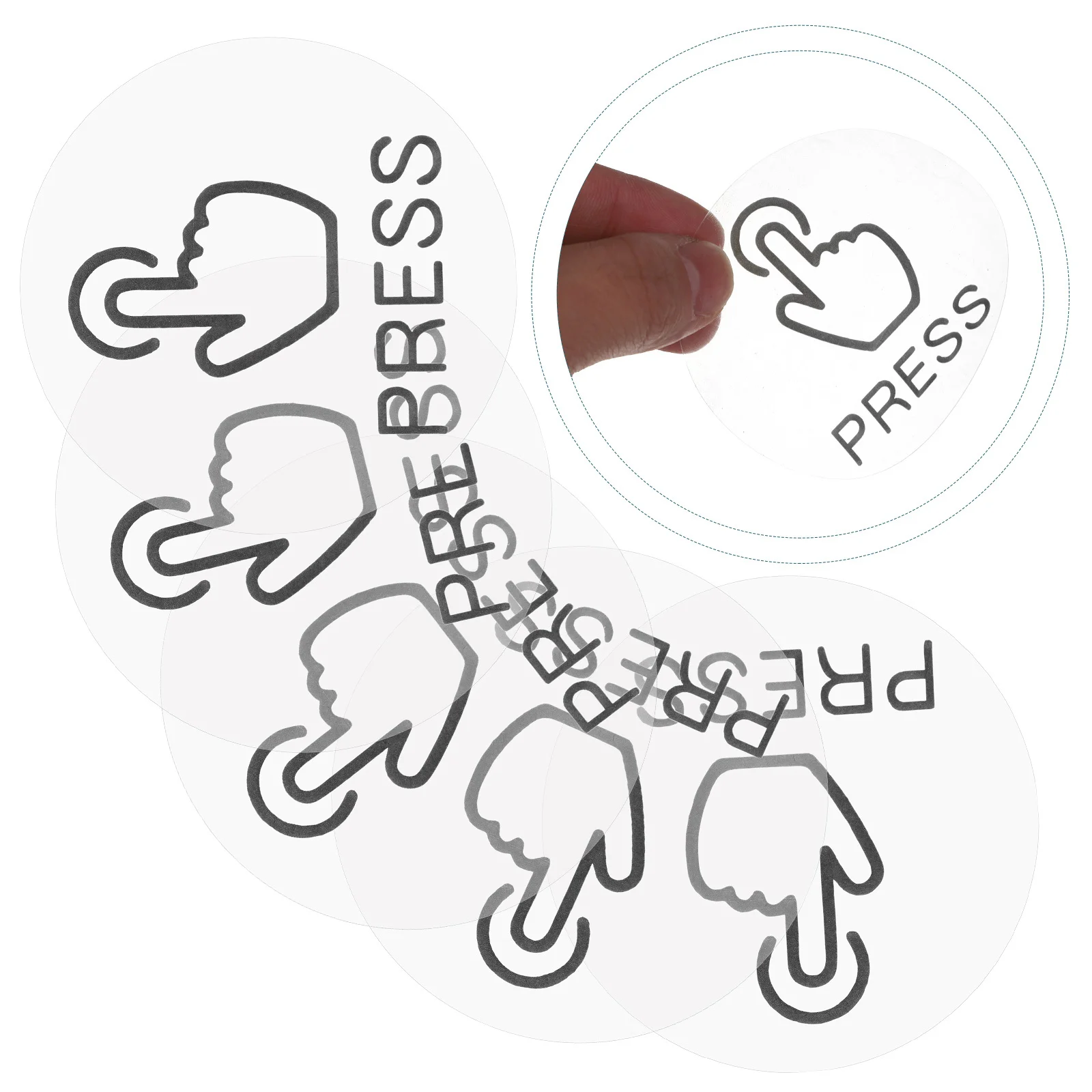 

24Pcs PVC Door Switch Press Decals Adhesive Labels for Various Settings Minimalist Style Long-Lasting Use