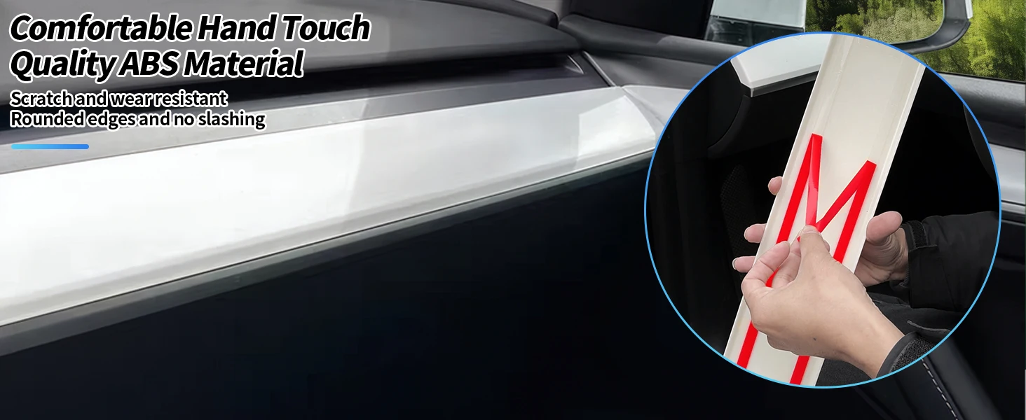 Armaturenbrett-Abdeckung für Tesla Model 3 Y, Abdeckung für die innere Armlehne der Vordertür, Verkleidung für die Mittelkonsole, Zubehör-Aufkleber – Detail 3