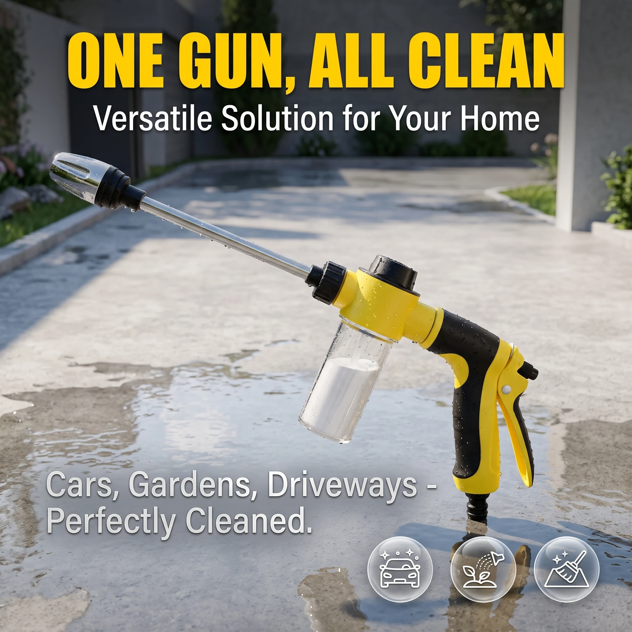 High Pressure Car Wash Foam Gun Integrated Snow Foam Cannon Leak-proof Water Spray Gun Durable Car Detailing Cleaning Sprayer To