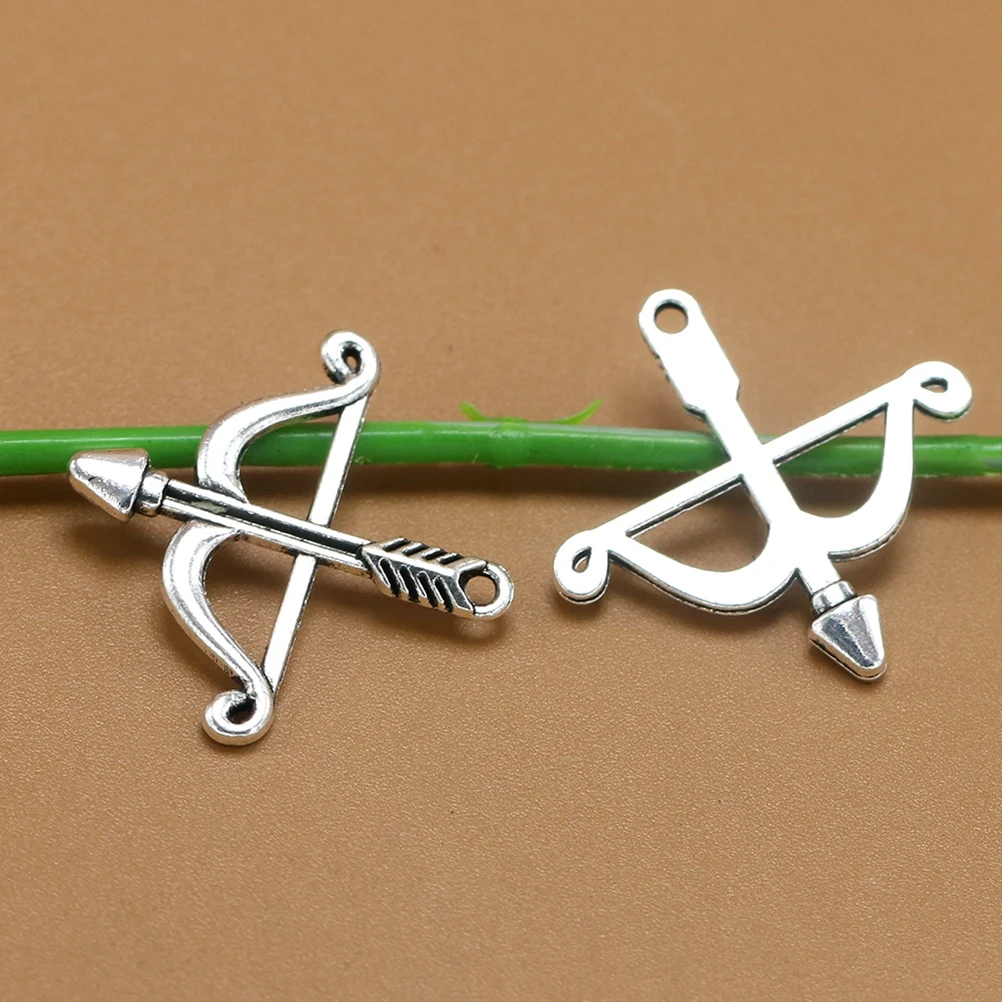 

20 Pcs Bow and Arrow Necklace Alloy Pendant Charm for Bag Diy Necklaceace Cute Pendants Bracelet Bulk Charms