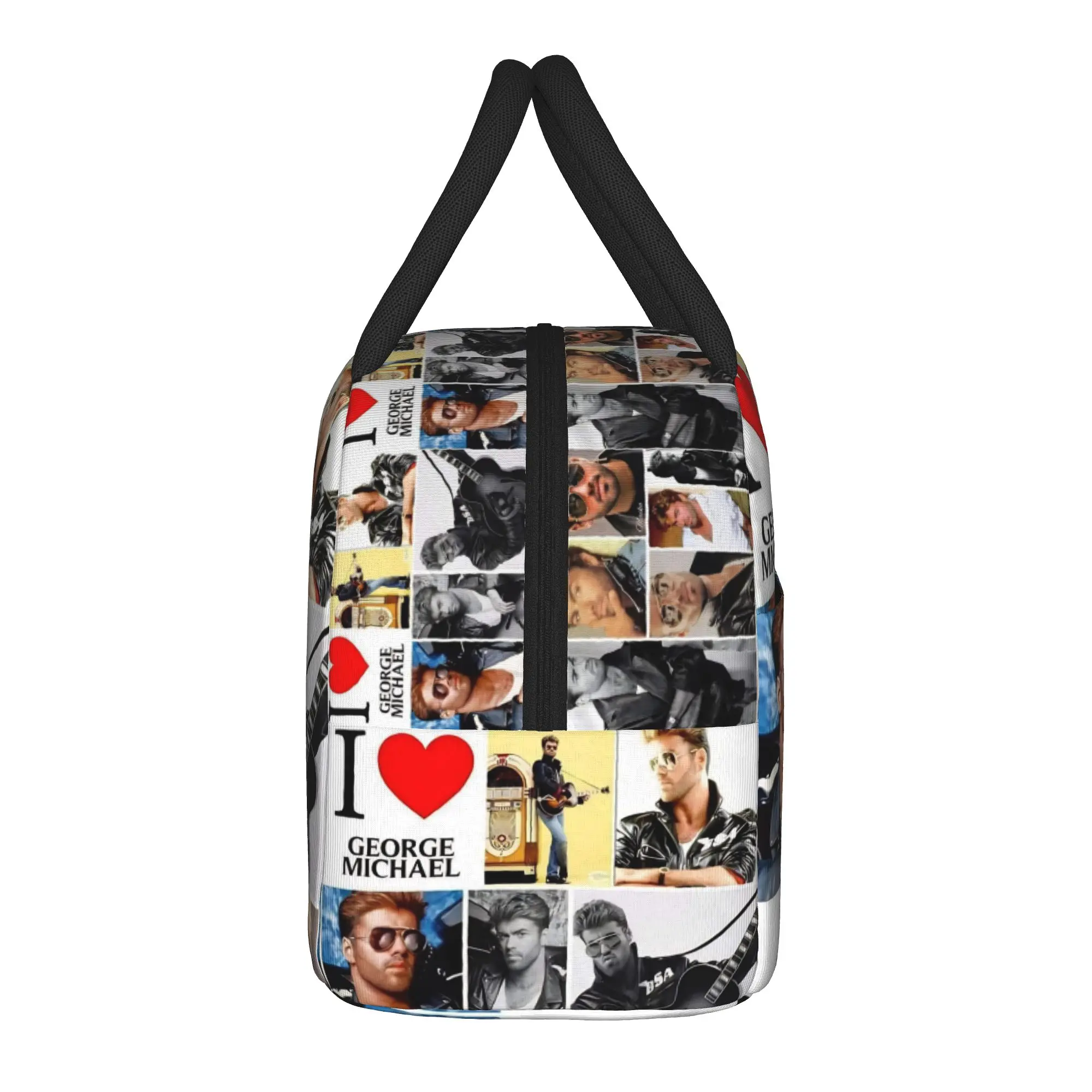 George Michael British Singer Lunch Bag  Fun Lunch Box For Men Travel Convenient Cooler Bag Oxford Custom Thermal Lunch Bags