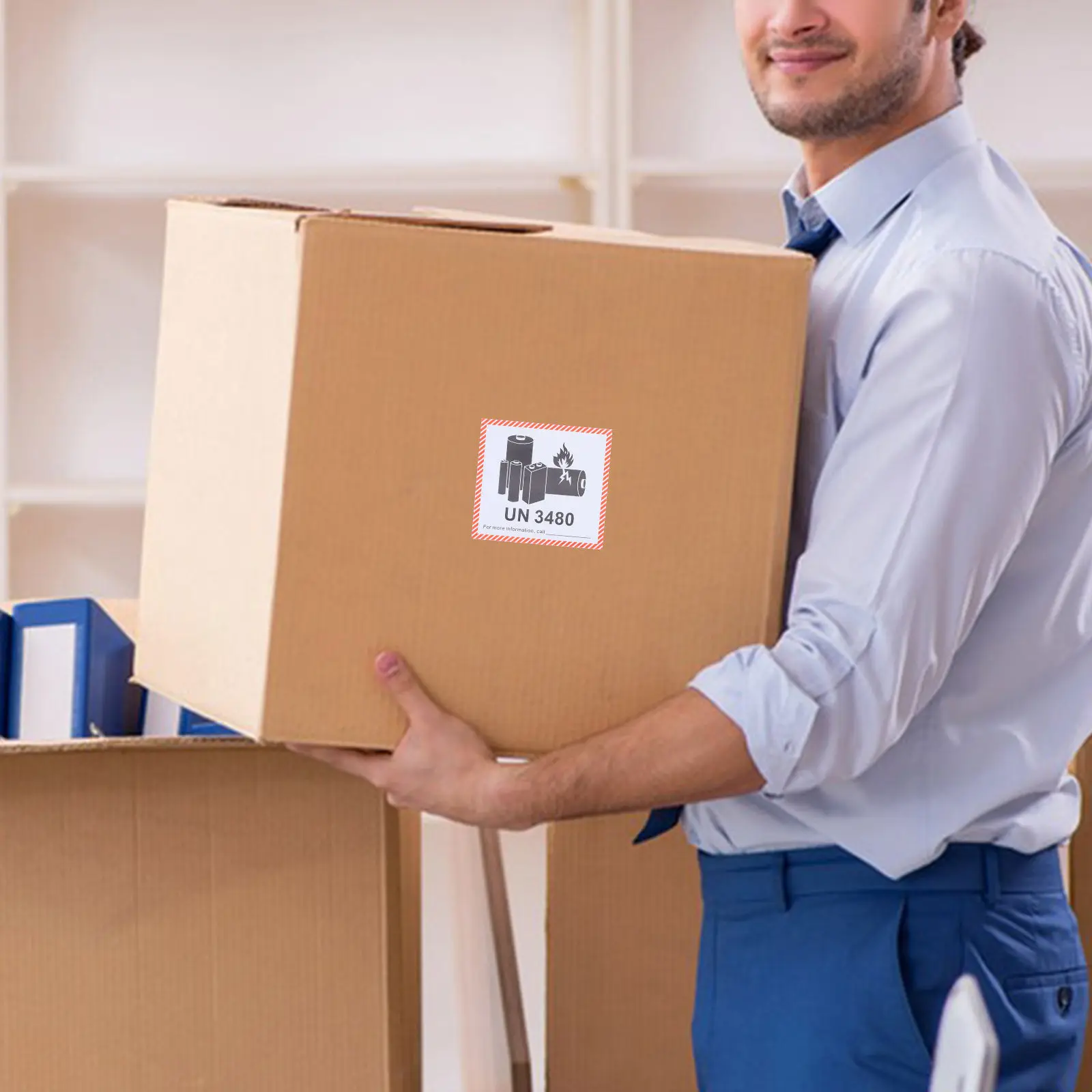 

100 этикеток-наклеек UN3480 с предупреждением о огнестойкости для безопасной транспортировки литий-ионных батарей