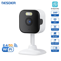 BESDER 5MP Mini Cube Camera Wifi Indoor Two Way Audio Human Detection Home 3MP CCTV Security IP Camera 2MP 5X Zoom O-Kam Pro APP