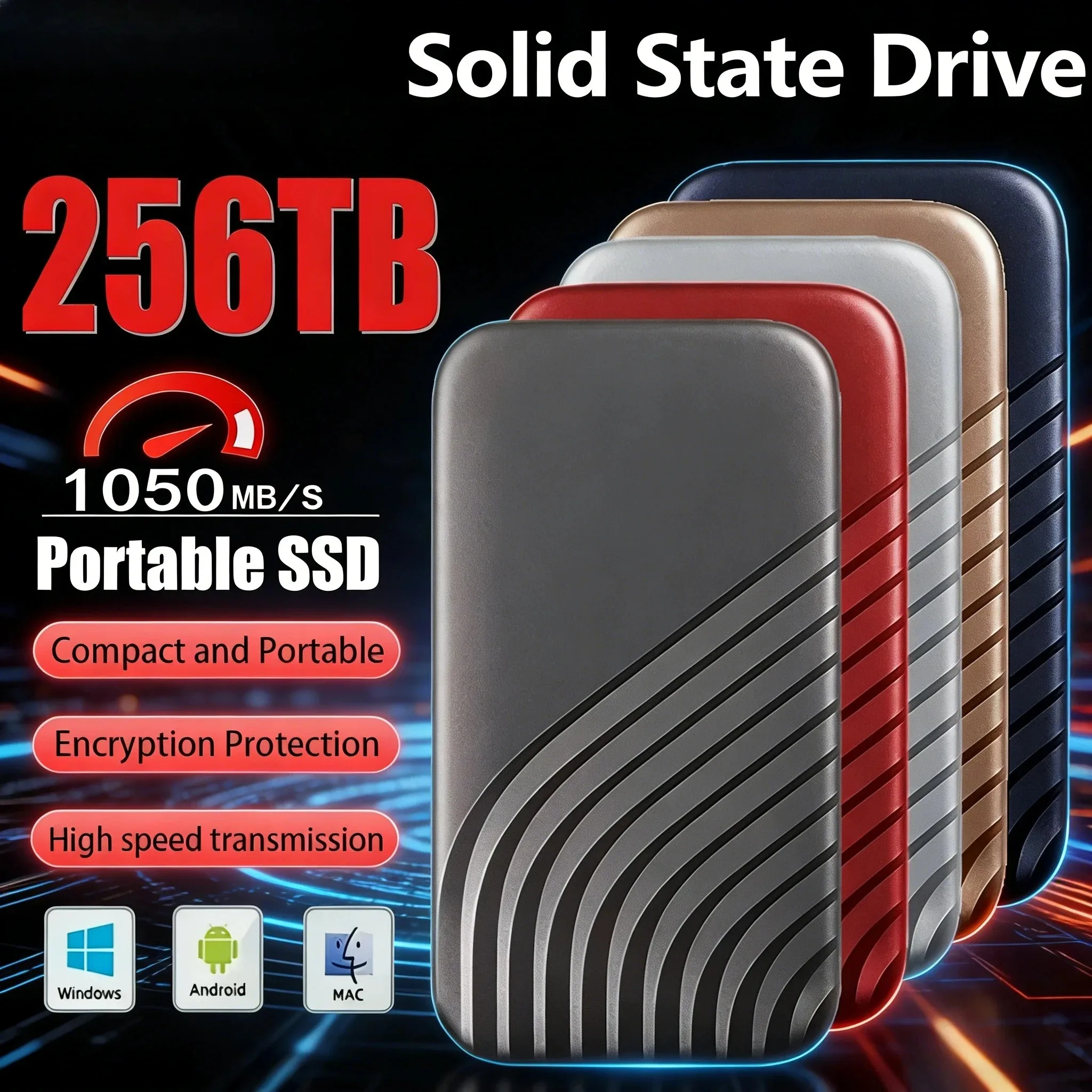 Hard Drive 2TB 4TB Original External Mobile SSD USB 3.1 High Speed Portable Solid State Disk For Mac Laptop PC Data Xtreme