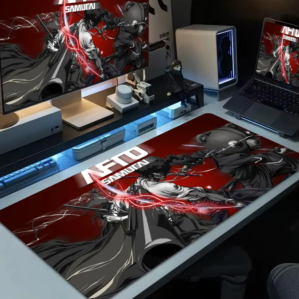 

Anime Afro Samurai Large Computer Mouse Pad Office Accessories XXL Pc Gamer Non-slip Deskmat Mousepad Keyboard Rubber Game Rug