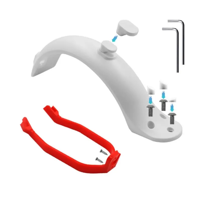 NEW HOT In Stock-For M365 /M365 Pro Rear Mudguard Kit Scooter Accessories: Mud Guard, Support Bracket, Screws, And Rubber