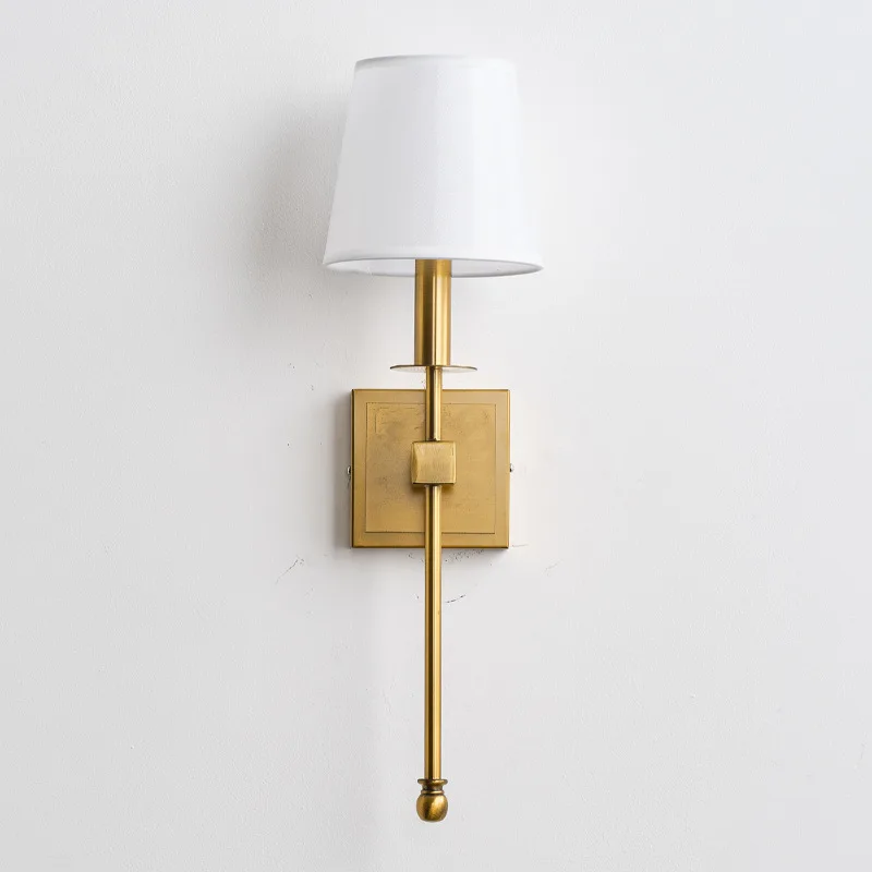 Factory Direct 2026 American simple gold wall lamp, French living room wall background decorative lamp, bedroom bedside aisle cr