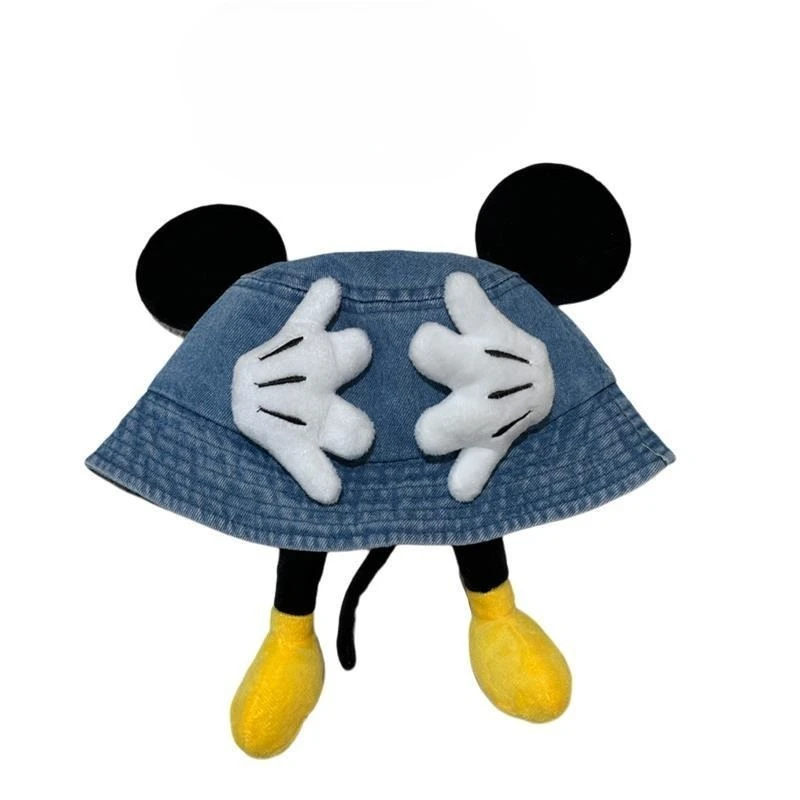 디즈니 미키 마우스 애니메이션 주변기기 만화 귀여운 입체 모양 야외 여행 고가치 큰 챙 버킷 모자