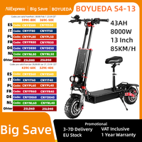 BOYUEDA S4-13 8000W High Power Dual Motor 60V 43AH Battery 13inch Folding E-Scooter Off-road Electric Scooters