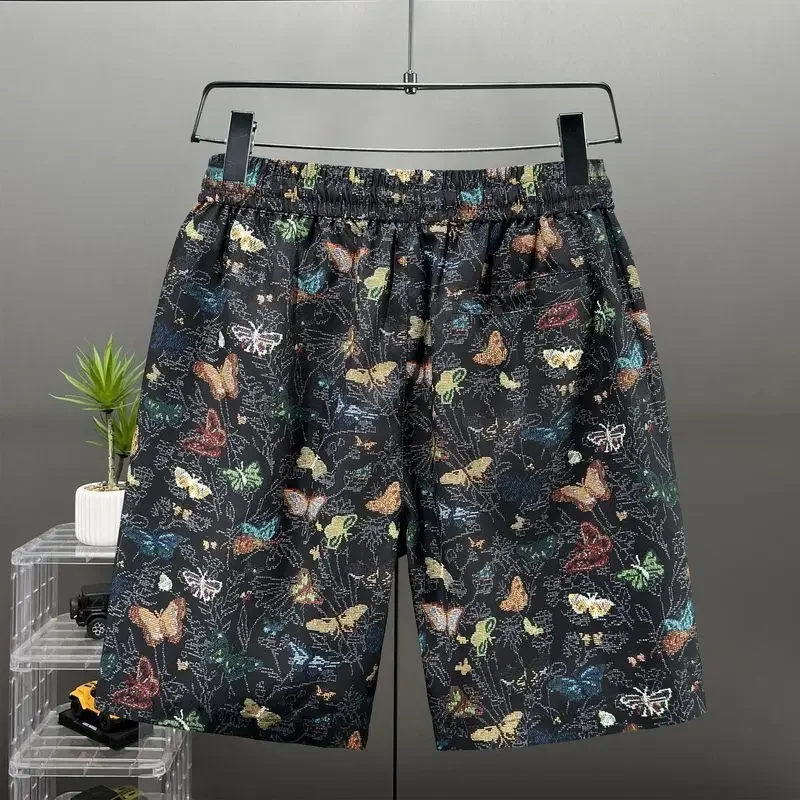 

Мужские шорты с цветочным принтом, мешковатые широкие шорты с карманами и карманами, пляжная свободная уличная одежда, стильные мужские короткие брюки