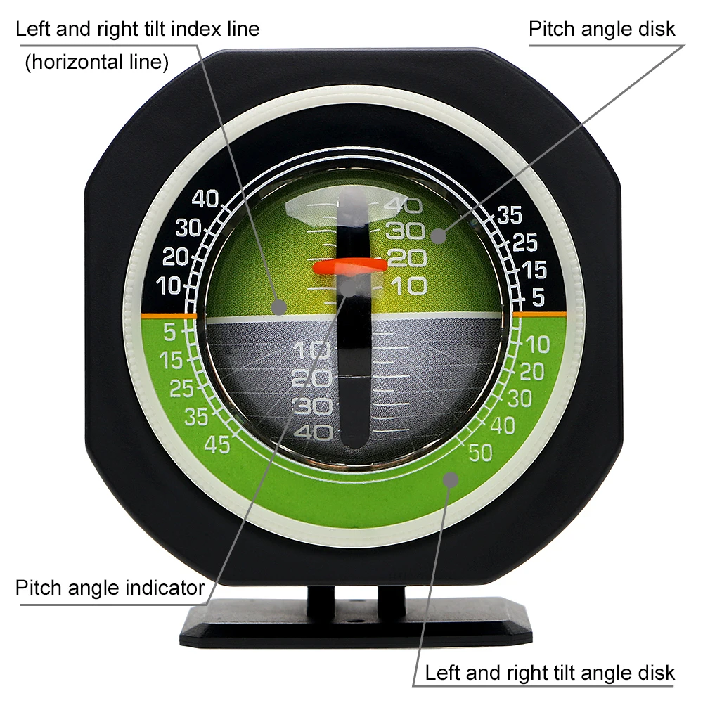 Car Compass High-precision Inclinometer Angle Auto Slope Meter Level Car Vehicle Declinometer Gradient Built-in LED