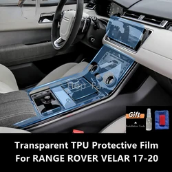 Película protetora transparente do TPU do console central do interior do carro, película de reparação anti-risco, acessórios para Range Rover Velar 17-20