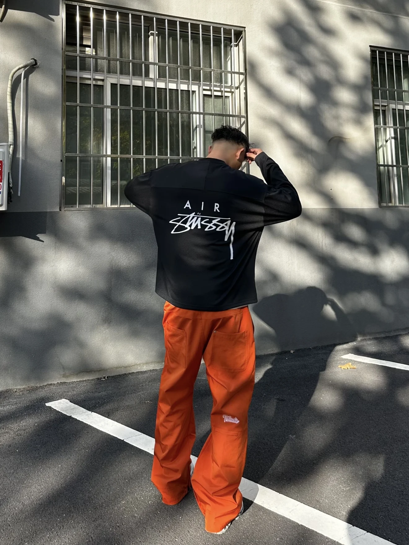 

American Sle Commuter Outdoor k Orange Men's Cargo Pants Casual Loose Design Tri-Proof Knife Workwear Straight Leg Pants