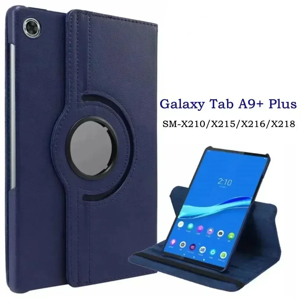 Coque pour Samsung Galaxy Tab A9 Plus 11 "Juste de tablette pour Samsung Tab A9 SM-X210/Xgem/X216/X218 Juste en cuir rotative résistante à 360