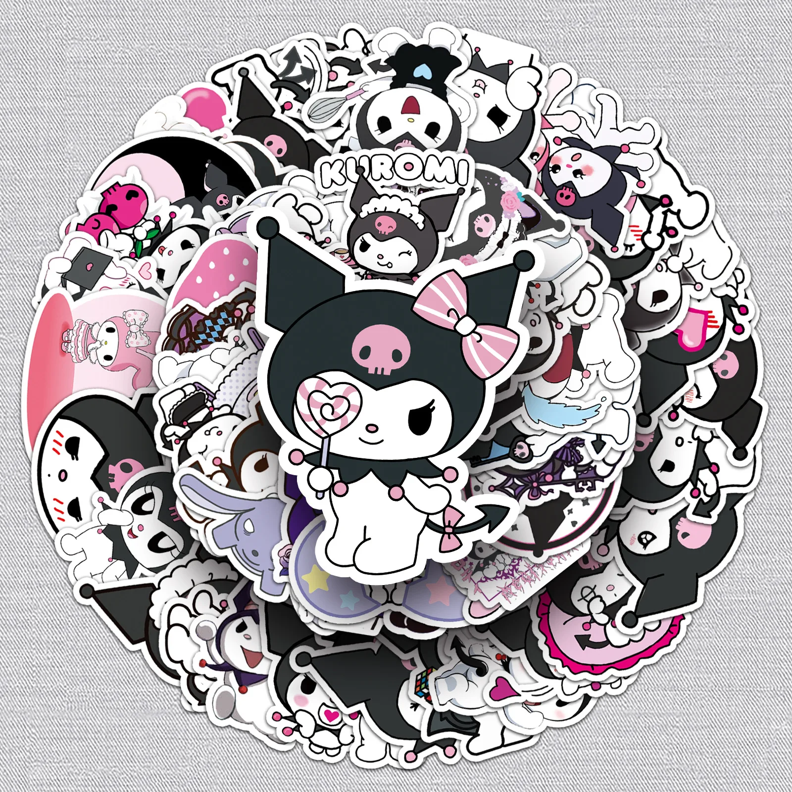 100Pcs Sanrio Kuromi Anime Cartoon Stickers Kawaii Graffiti Decal For Skateboard Bicycle Guitar Laptop Stickers Girls Toy Gift - view 5