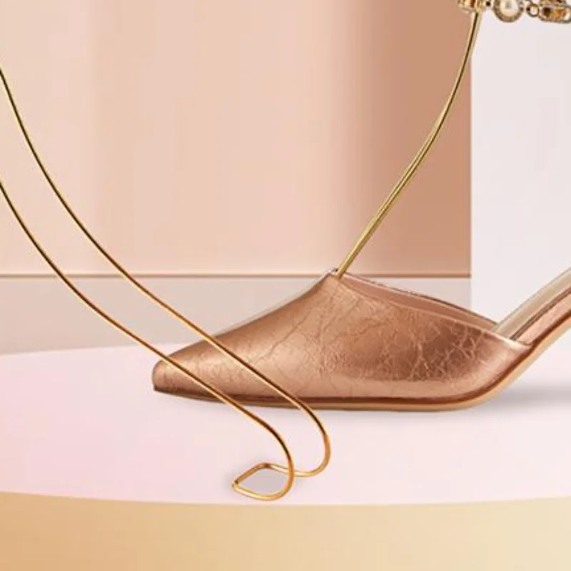 Stainless Steel Heel Shoe Stretcher Display Stand Rack Elegant Wire Shoe Holder For Retail Store Home Shoe Collection