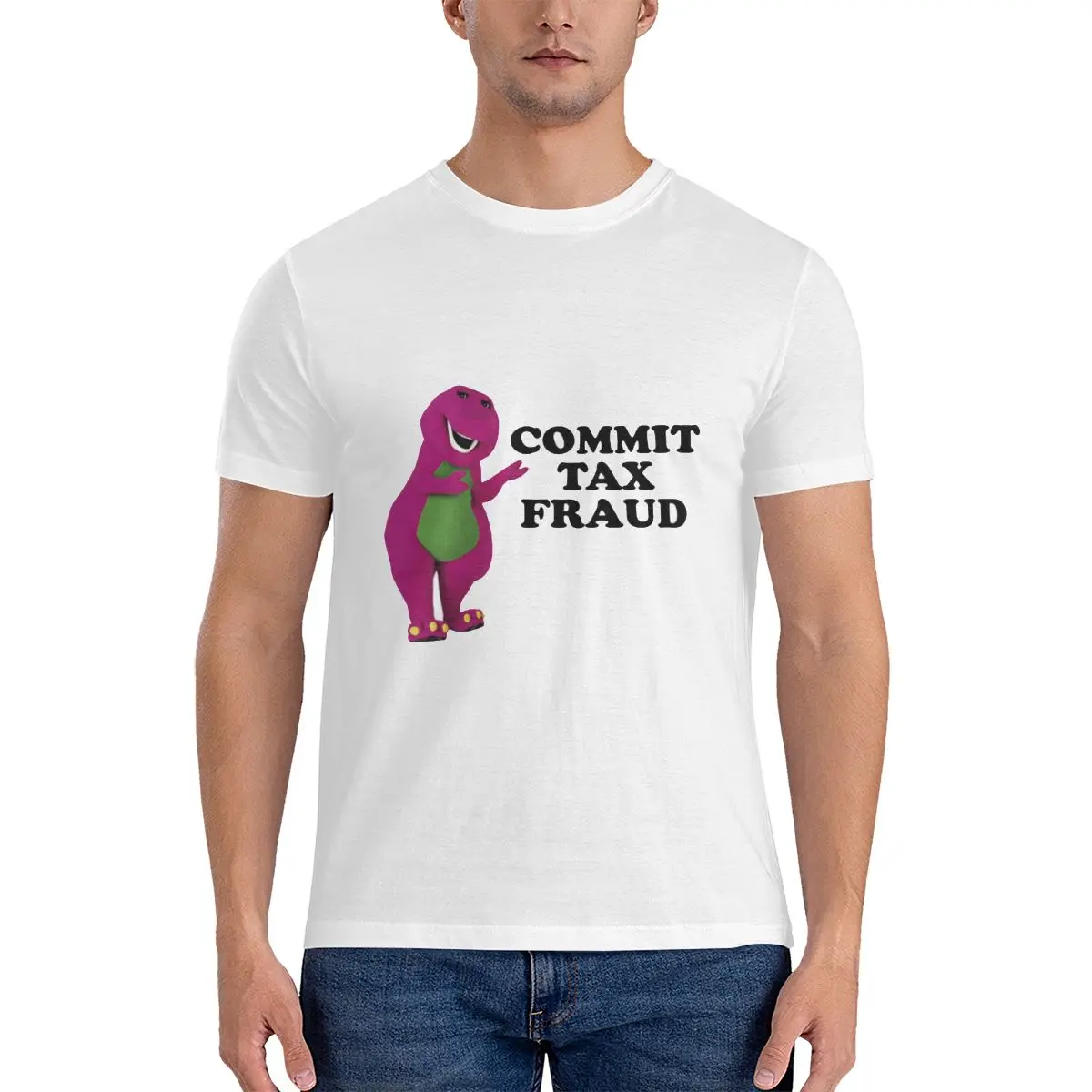 Retro Commit Tax Fraud T-Shirt Cotton Top Solid T Shirt Tops Tshirts