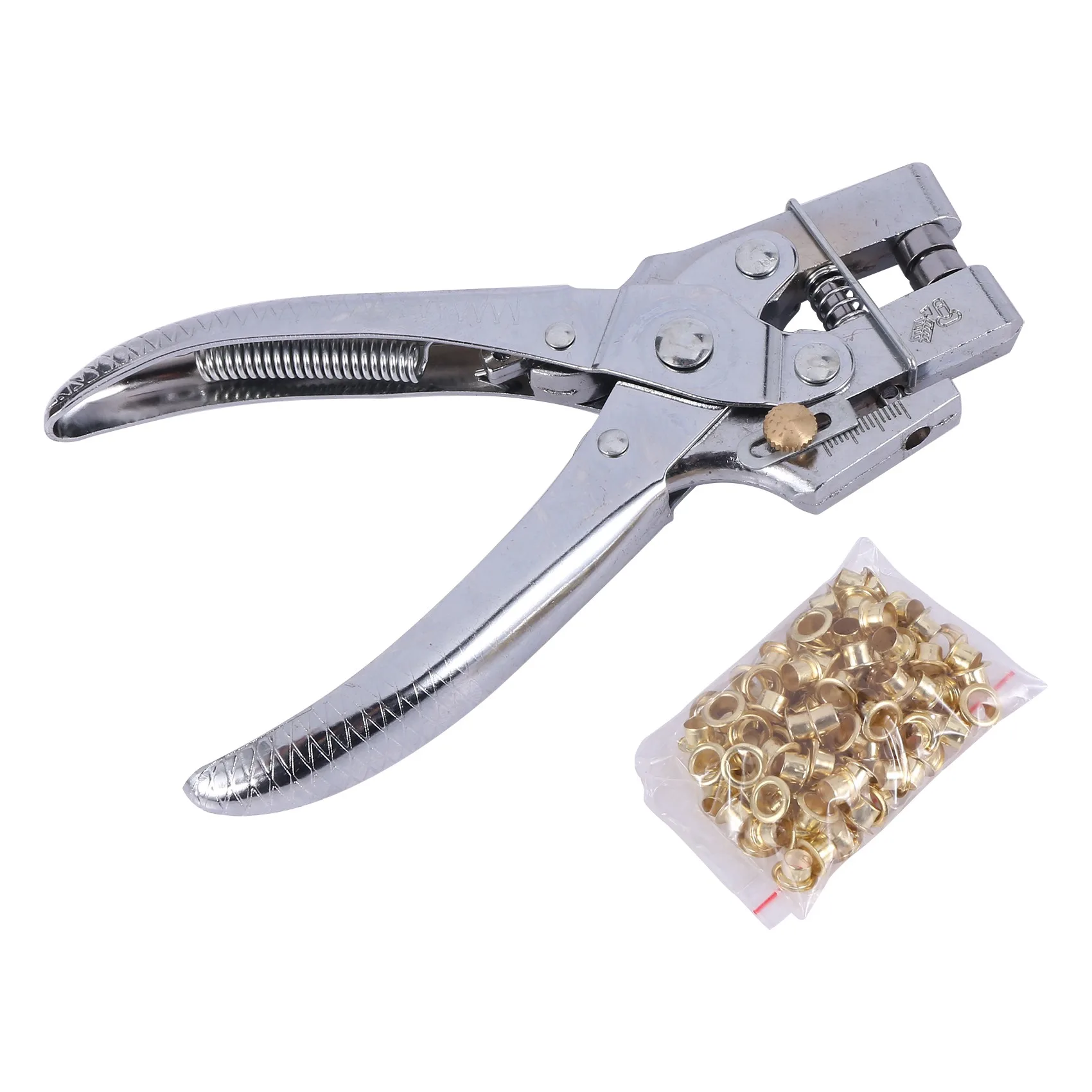 Heavy duty leather fabric eyelet plier hole punch pliers tools + 100 eyelets