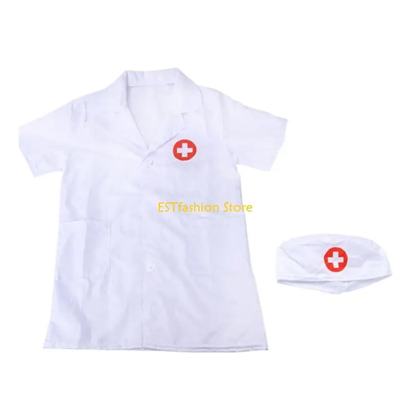 Y5GC Childary Doctor Coat Set Kinder Cosplay Dressing Doctor Costum für Jungen und Mädchen Cosplay Halloween Doctor Costumes