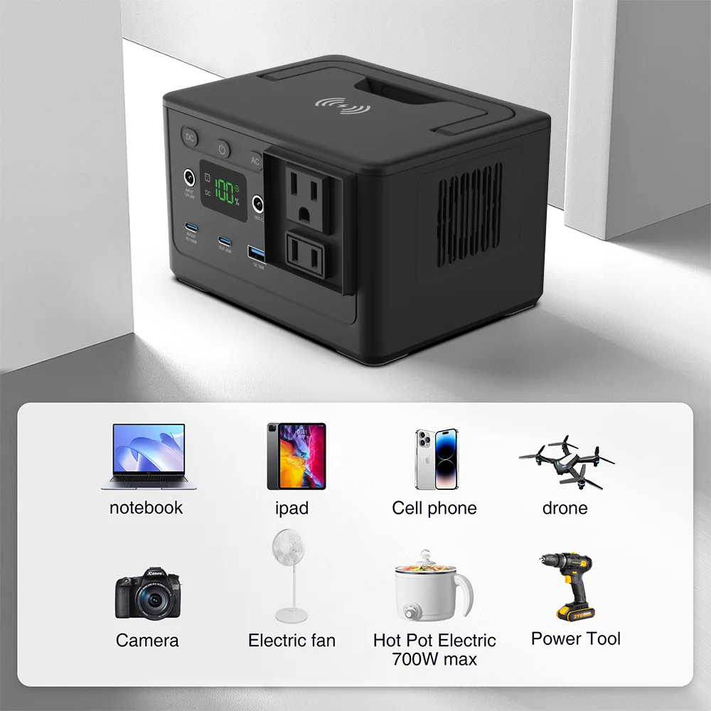 Solar Panel Charging 150W 96Wh Portable Power Station Power Bank Solar Generator Warning Flashlight Emergency Power Supply