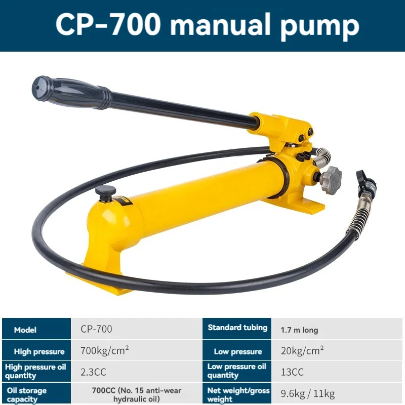 

CP-700 Manual Hydraulic Pump Ultra-high Pressure Gauge Manual Pump Bidirectional Small Oil Pressure