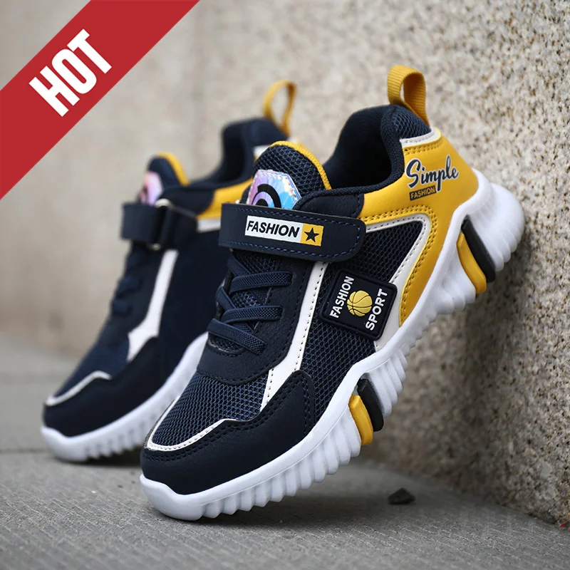 รองเท้าวิ่งเด็กผู้ชายแบบตาข่าย น้ำหนักเบา ระบายอากาศได้ดี สวมใส่สบาย ไม่ลื่น สำหรับเด็กผู้หญิง รองเท้าลำลองสำหรับวิ่ง เดิน รองเท้าผ้าใบเด็ก