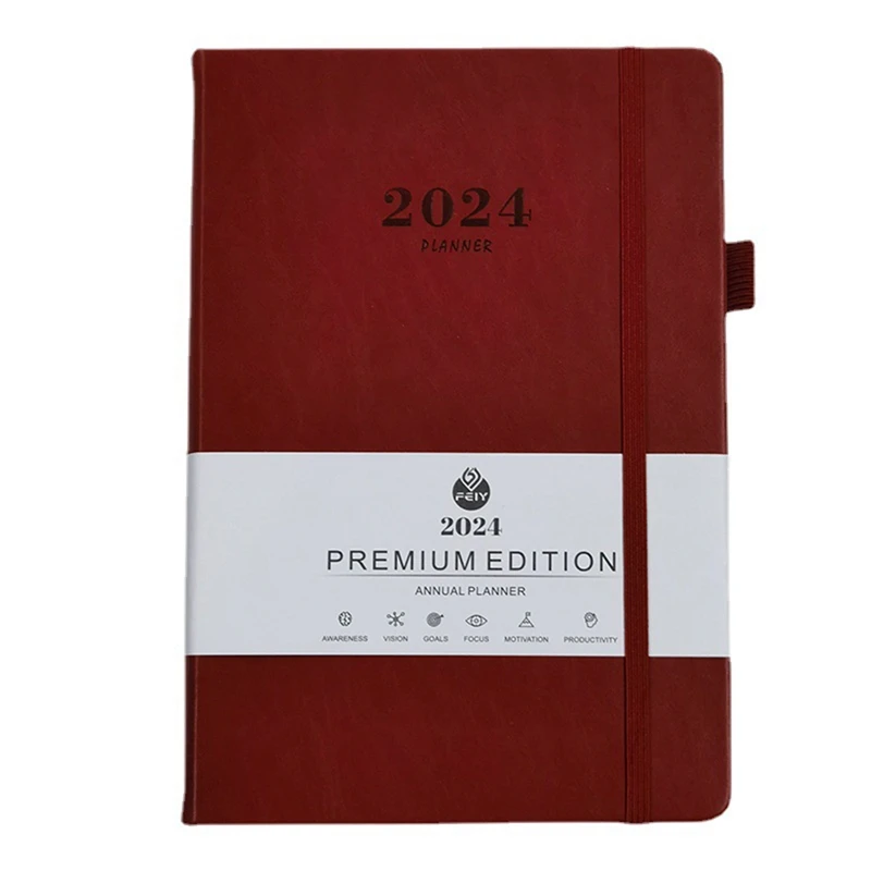 2024 Diary A5 Diary Week To View A5 Daily Planner Notebook For Office Christmas Gift Diary For 2024 Red Easy To Use