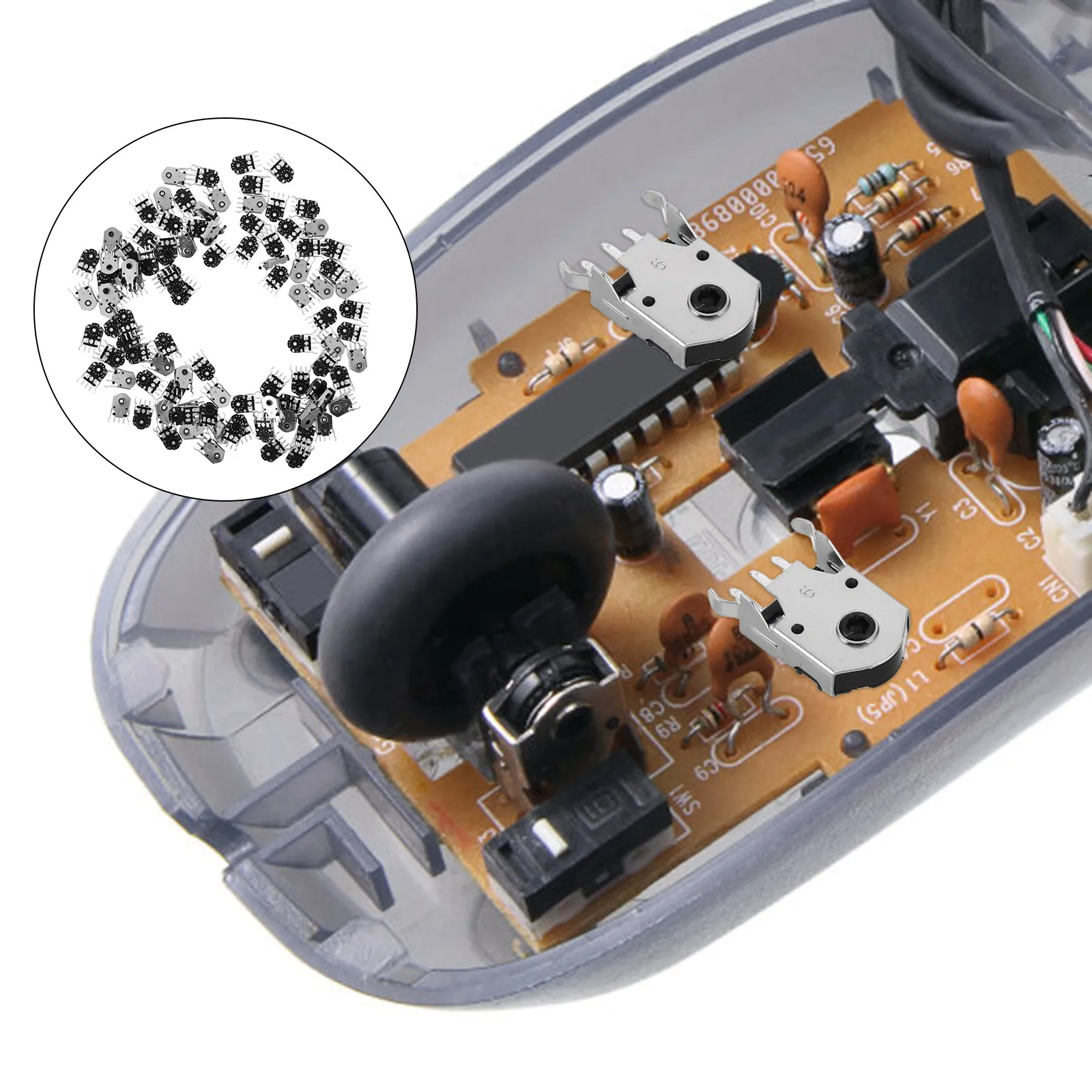 

100Pcs Mouse Internal Coder Metal Shaft Scroll Coder for Mechanical Mouse Repair Upgrade Low Noise Smooth Scrolling Precision