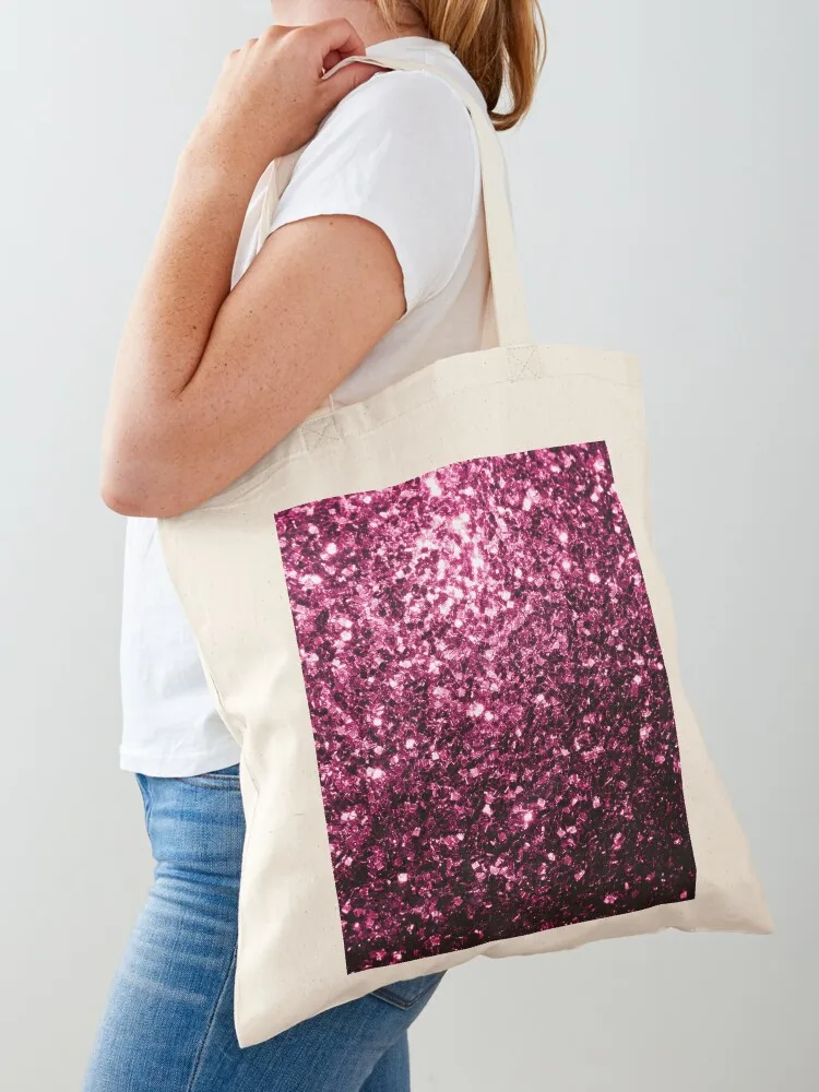 

Dark Pink faux glitter sparkles (Photo of Glitter - Not Reflective) Tote Bag bags woman 2025 Handbags Custom bag Gift bag