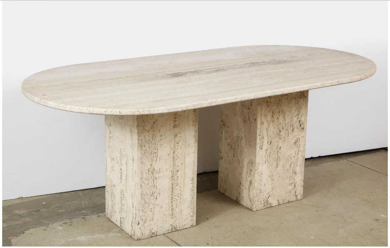 Retro travertine coffee table natural material stone table old coffee table, dining table Japanese style Y16