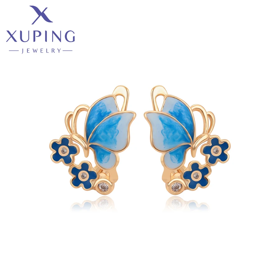 Xuping Jewelry New Arrival Butterfly Huggies Earrings with Gold Color Plated Earring for Women Jewellery Gift X001208360