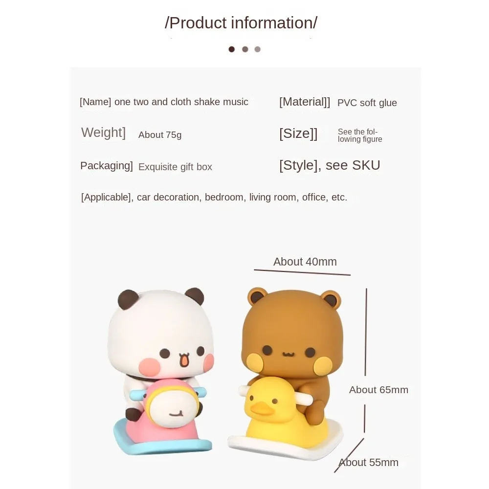 Cute Kawaii Bubu Dudu Panda Bear Figure Cartoon Exciting Bear Miniatures Collectible Animal Toy Ornament