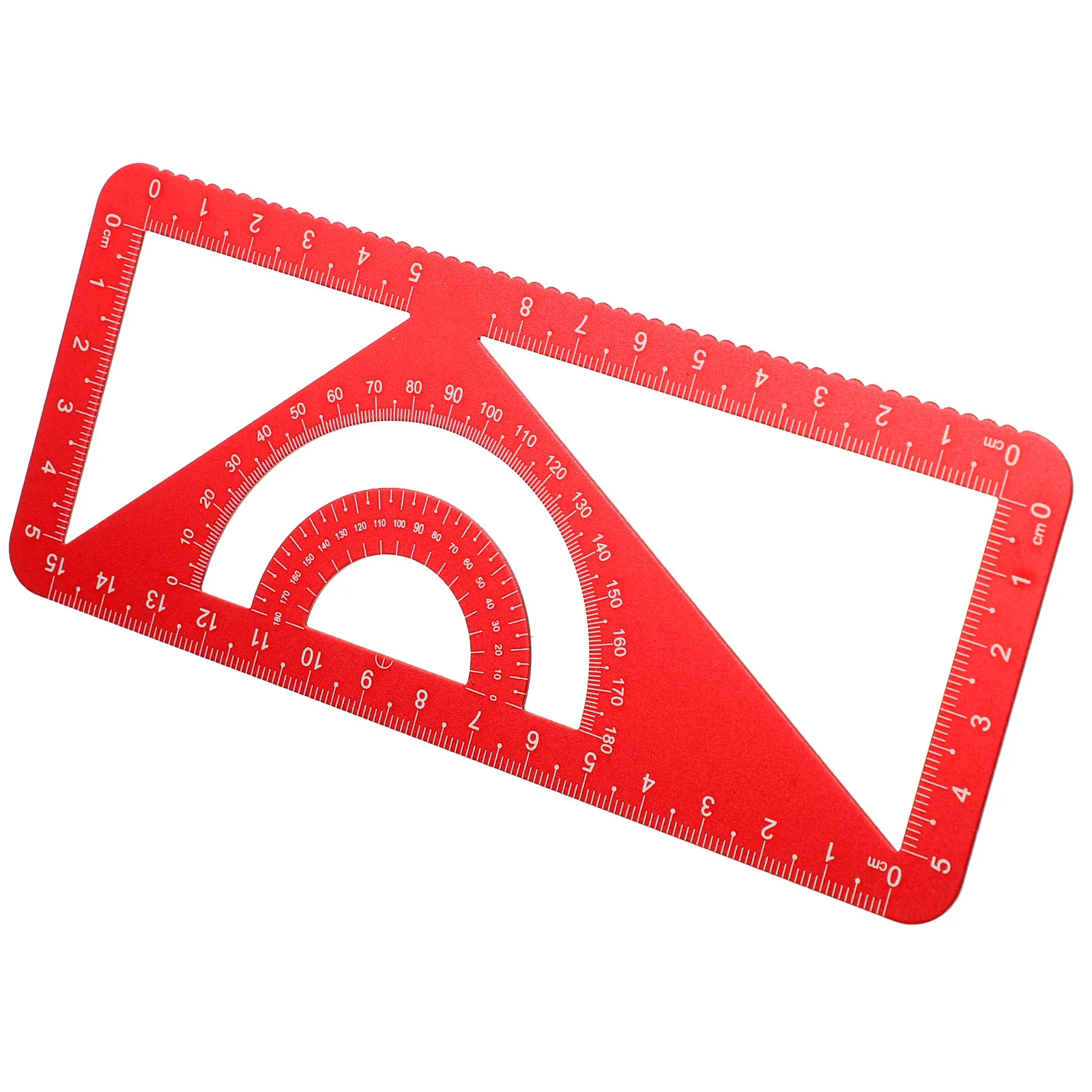 Drawing Measurement Ruler Set Aluminum Alloy Triangle Straightedge Protractor Long-Lasting School Stationery Geometry Tools