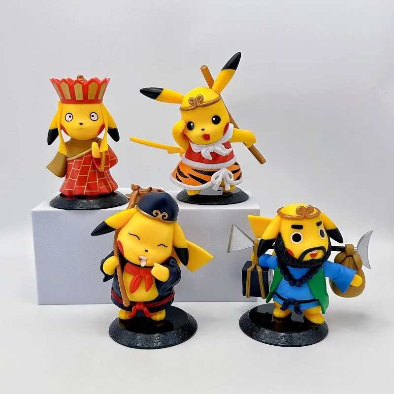 4PCS Journey West Cos Pika Tang Monk Sun Wukong Eight Rings Sand Monk Model Car Baking Decoration Birthday Gift