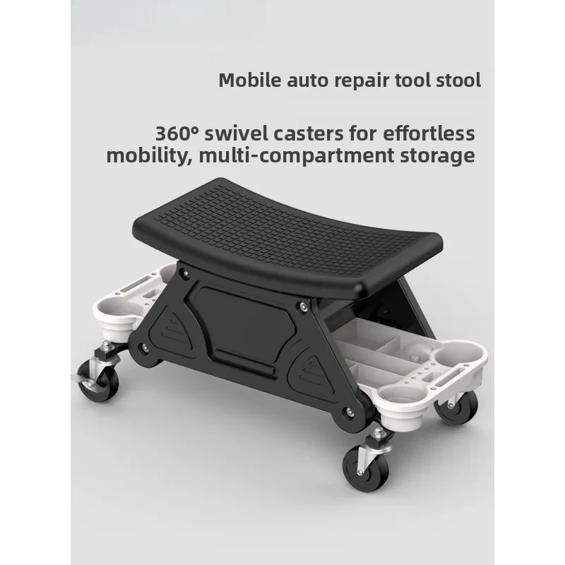 Multifunctional Mobile Rolling Work Stool for Auto Repair Car Wash Detailing Polishing Film Pasting
