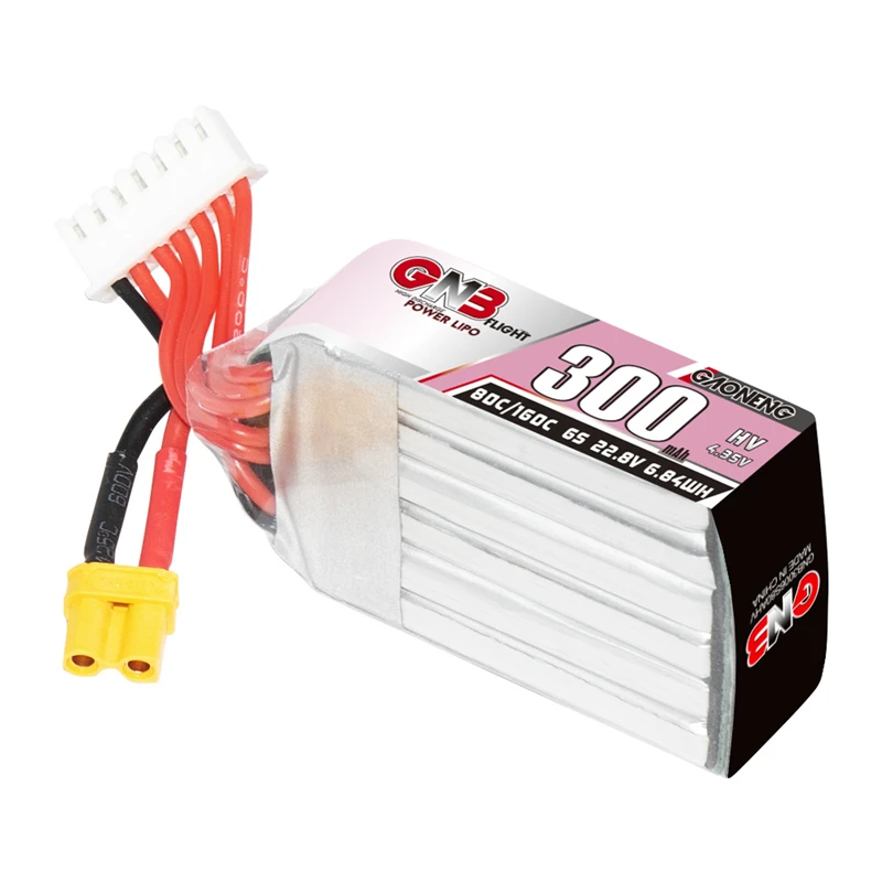 GAONENG GNB 6S 22.8V 300mAh bateria LiPo 3-calowa wykałaczka Drone Cine Whoop Cinelog Cinewhoop części 80C/160C 22.8V bateria XT30