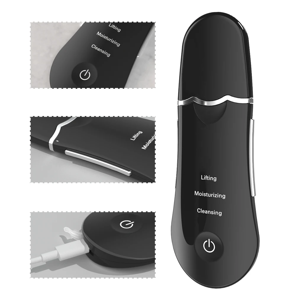 Ultrasonic Skin Scraper for Household Pore Cleaning Acne Removal Blackhead Suction Beauty Device Electric Facial Cleanser