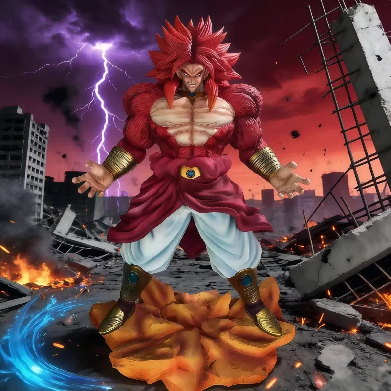 

30cm Dragonball Super Four Brolli Anime Handmade Super Saiyan 4 Brolli Model Statue Ornament Collectibles Desktop Decoration Toy