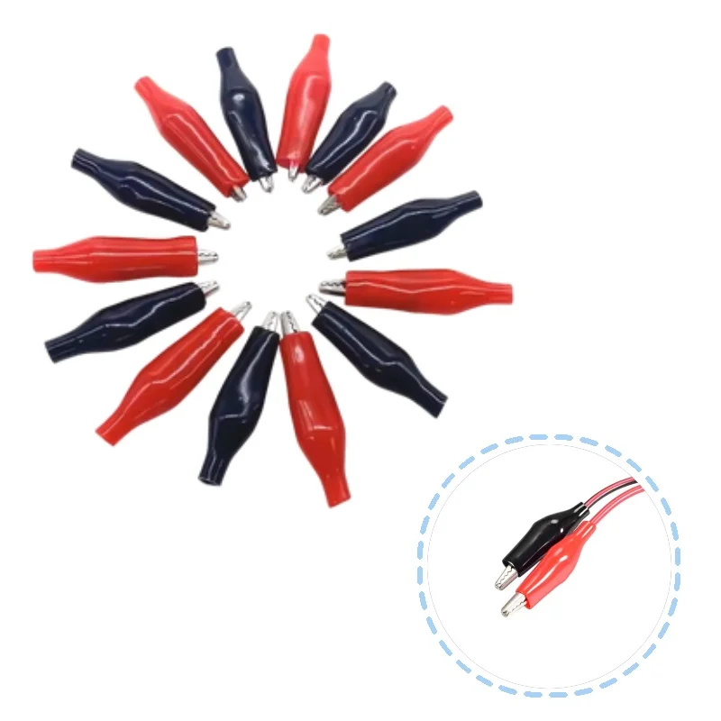 10pcs Insulated Crocodile Clips Electrical Battery Connectors 5A Mini Alligator Test Clips For Stereo Application Power Terminal