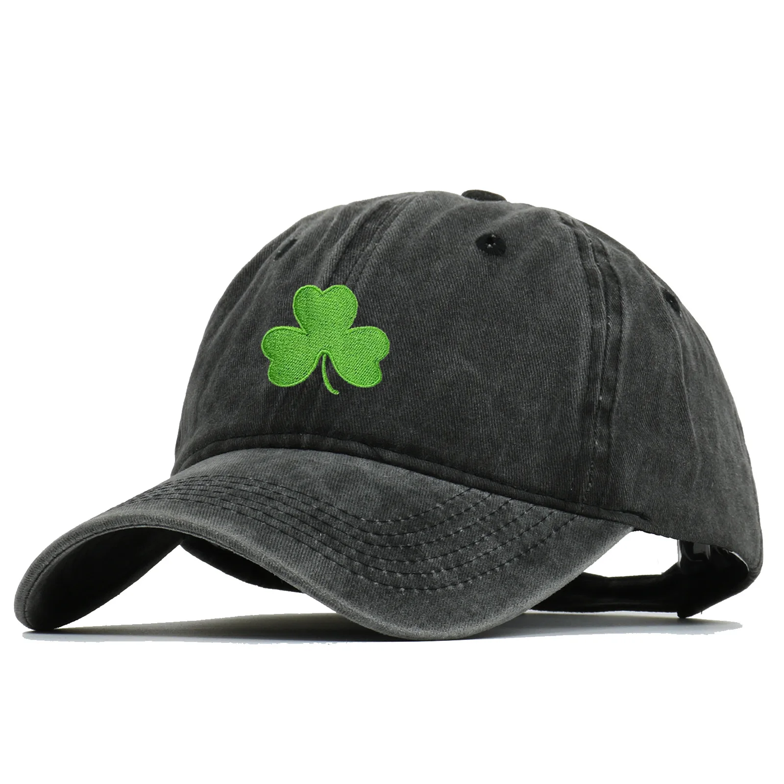 Irland Grüne Baseballkappe, Retro-Klee, bestickte Sonnenschutzhut für Männer und Frauen, trendige Paar-Entenschnabelmütze – Detail 5