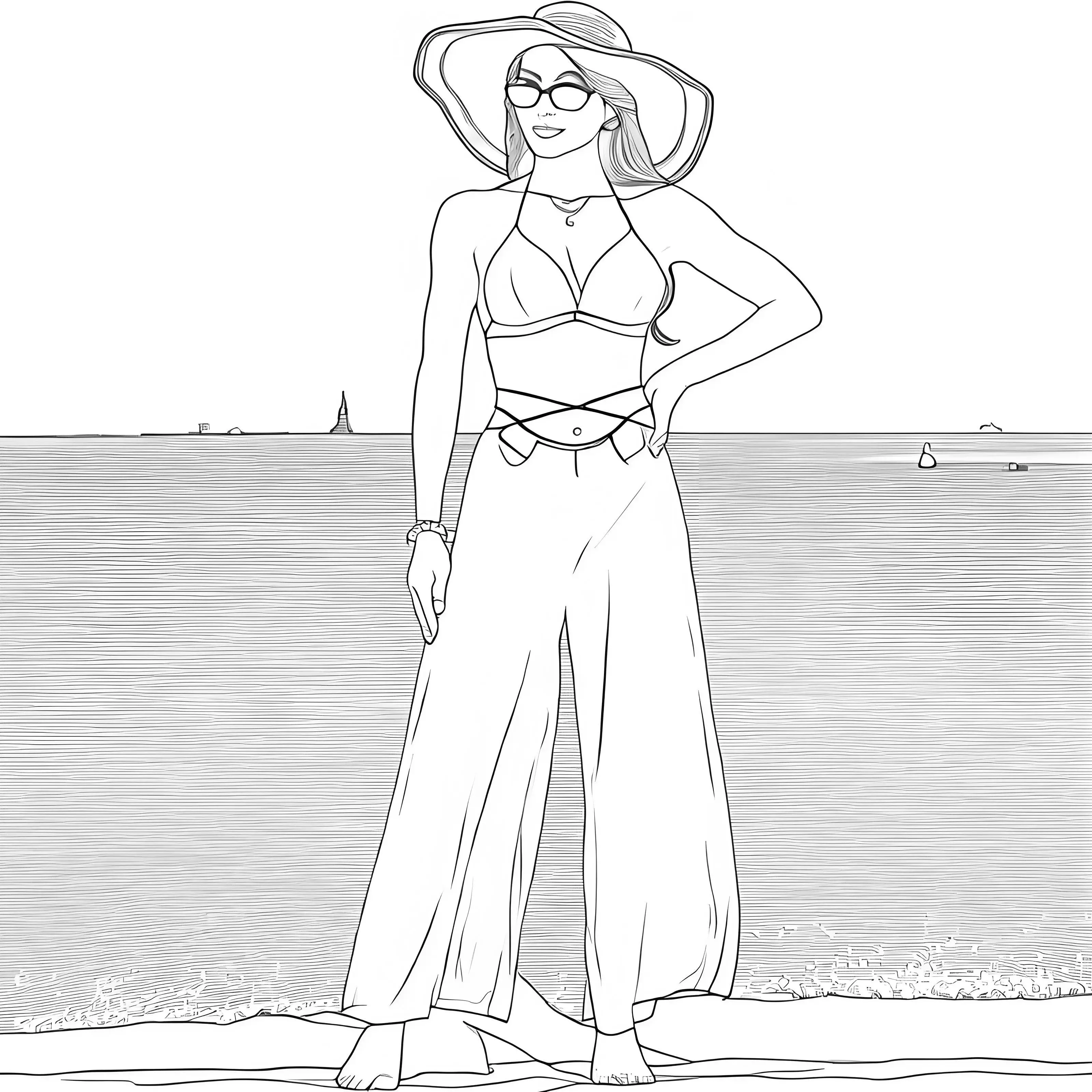 Damen-Badeanzug, 3-teilig, Push-Up-Badeanzug, Bikini-Set mit transparenten Hosen, sexy Streifen, Strand-Vertuschung, Neckholder, Strandmode